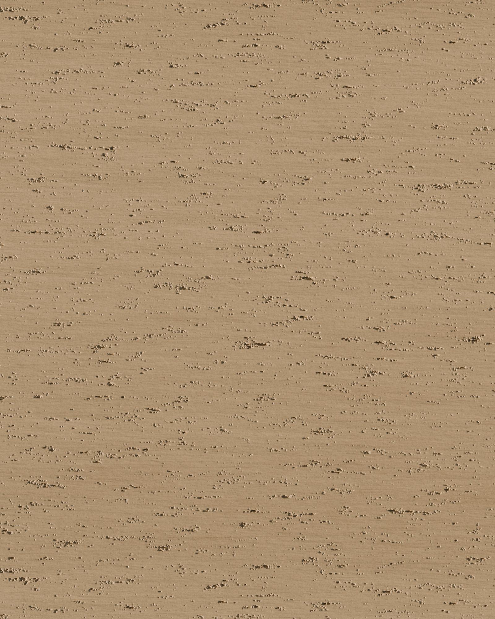 Macro study of a beige travertine-effect surface with horizontal veins.